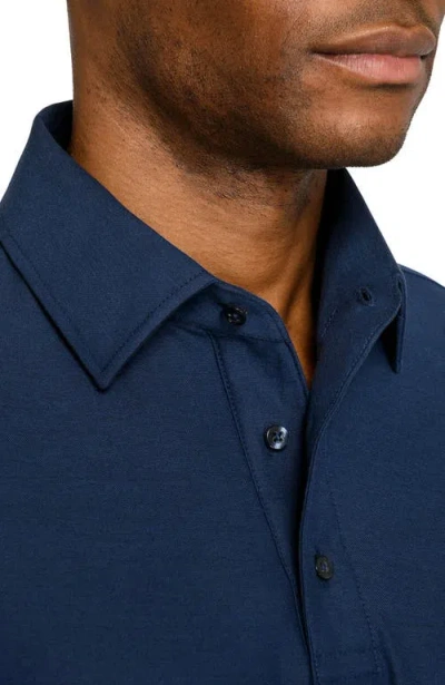 Brooklyn Brigade Solid Mapleton Luxe Cross Dyed Polo In Blue