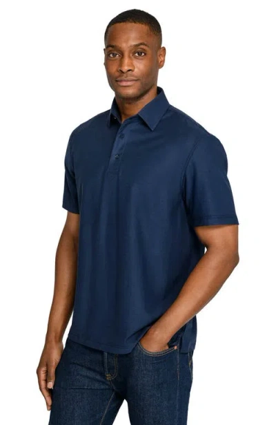 Brooklyn Brigade Solid Mapleton Luxe Cross Dyed Polo In Blue