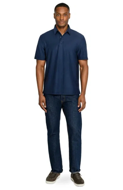 Brooklyn Brigade Solid Mapleton Luxe Cross Dyed Polo In Blue