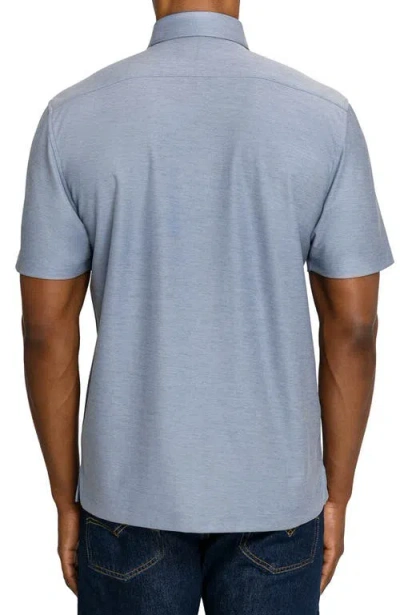 Brooklyn Brigade Solid Mapleton Luxe Cross Dyed Polo In Blue