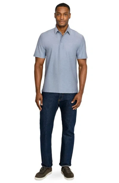 Brooklyn Brigade Solid Mapleton Luxe Cross Dyed Polo In Blue