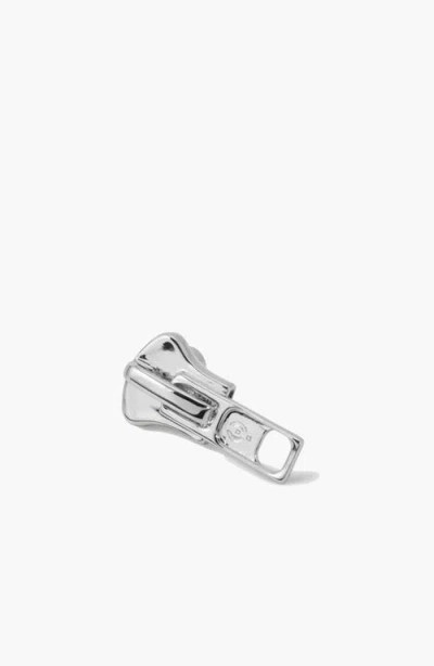 Yoj Zip Me Up Single Stud In Silver