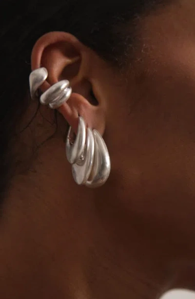 Yoj Eclipse Mini Hoops In Silver