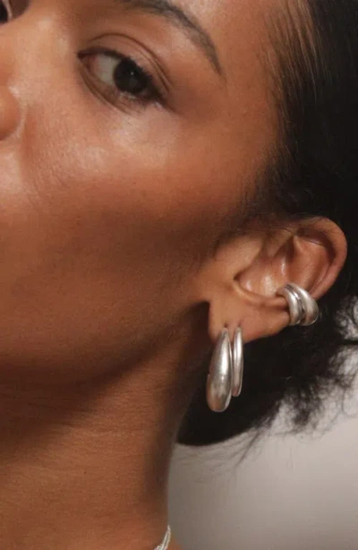 Yoj Eclipse Mini Hoops In Silver
