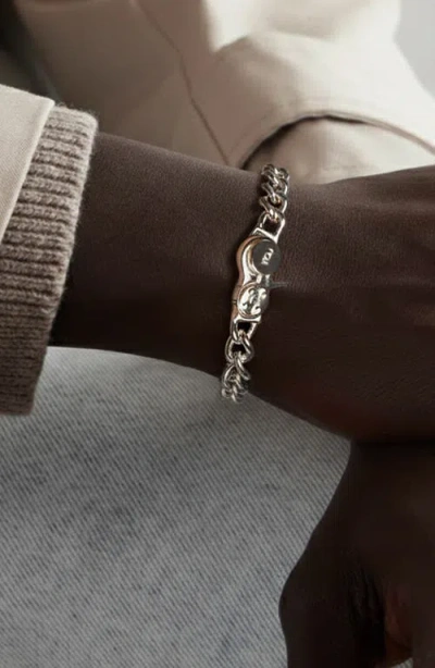 Yoj Loop Curb Chain Bracelet In Silver