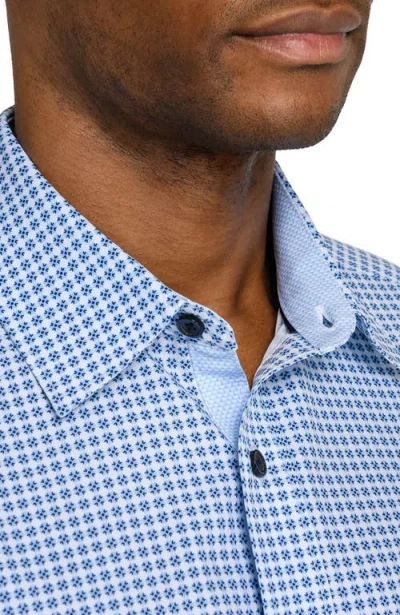 Construct Slim Fit Round Geo Woven Long Sleeve Basic Shirt In Multi