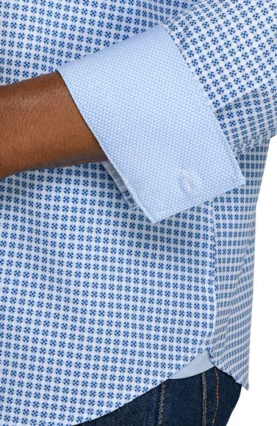 Construct Slim Fit Round Geo Woven Long Sleeve Basic Shirt In Multi