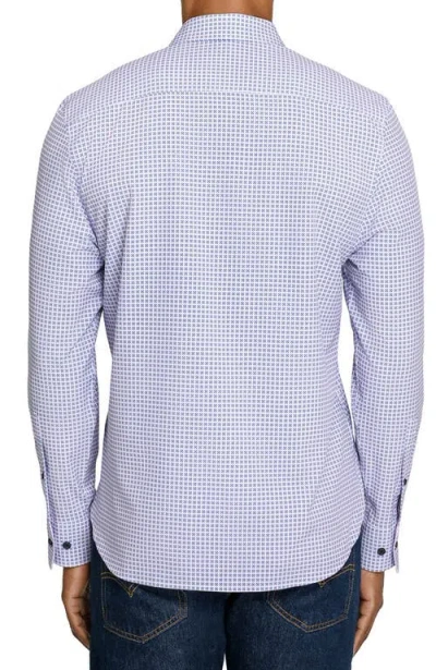 Construct Slim Fit Round Geo Woven Long Sleeve Basic Shirt In Multi