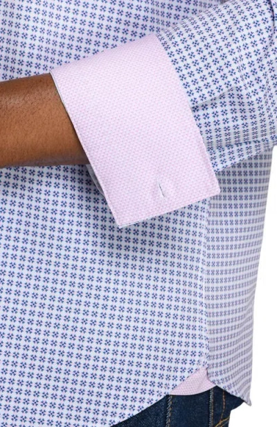 Construct Slim Fit Round Geo Woven Long Sleeve Basic Shirt In Multi