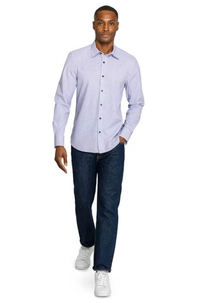 Construct Slim Fit Round Geo Woven Long Sleeve Basic Shirt In Multi