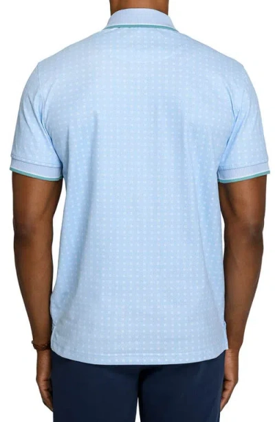 Construct Slim Fit Square Dot Short Sleeve Polo In Blue
