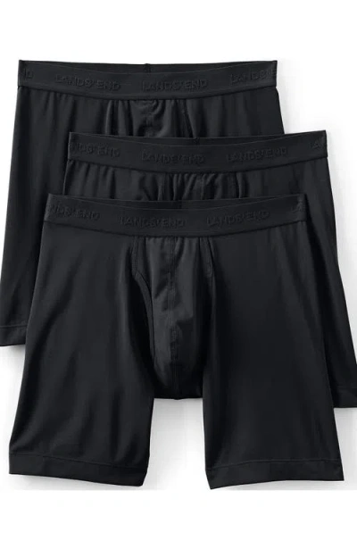 Lands' End Flex Performance Boxer Brief 3 Pack In Black