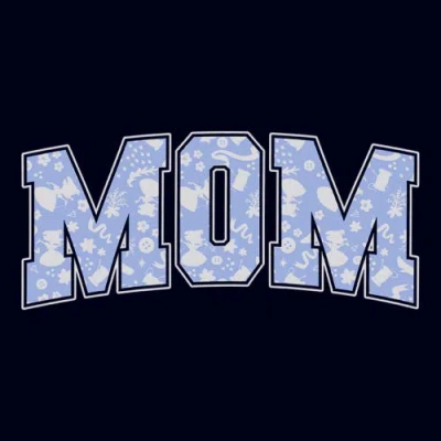 Disney Mom Collegiate Pattern  Graphic T-shirt In Blue