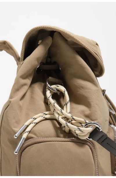 Bimba Y Lola Nylon Multi-pocket Backpack In Brown
