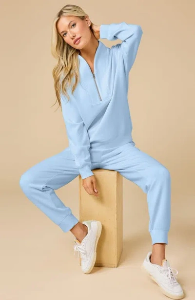 Softies Athleisure Dreamtech 1/4 Zip Jogger Set In Blue
