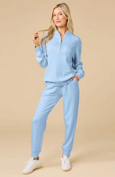 Softies Athleisure Dreamtech 1/4 Zip Jogger Set In Blue