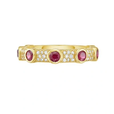 Lionheart 14k Gold Aurelia Ruby And Diamond Ring In Gold