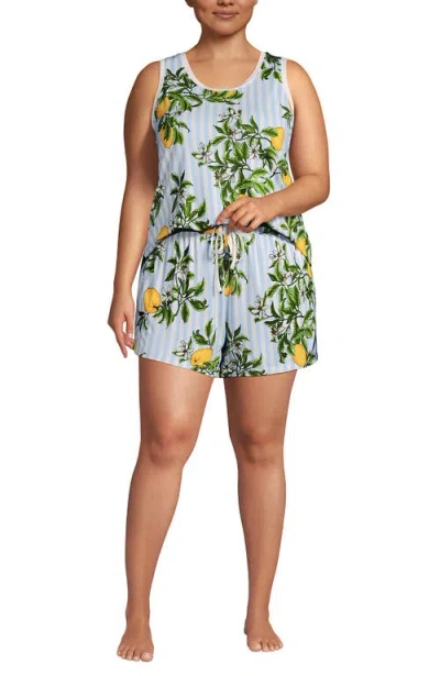 Lands' End Cooling 3 Piece Pajama Set In Multi