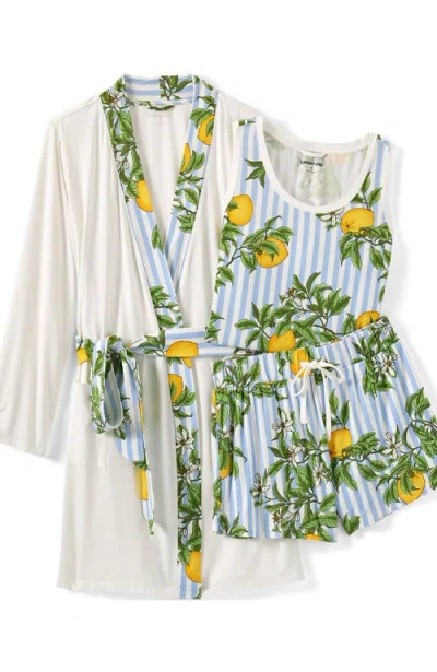 Lands' End Cooling 3 Piece Pajama Set In Multi