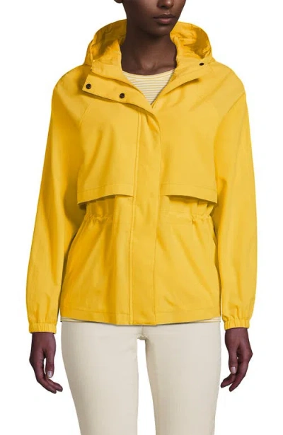 Lands' End Squall Packable Rain Jacket In Yellow