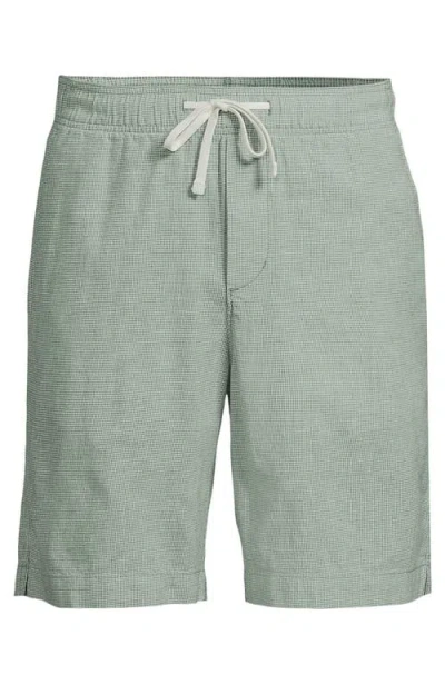 Lands' End 9" Pull On Deck Shorts In Green