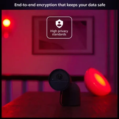 Philips Hue Secure Wired Security Camera With Desktop Stand In Black