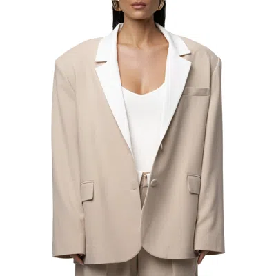 Jluxlabel Command Oversized Blazer In Brown
