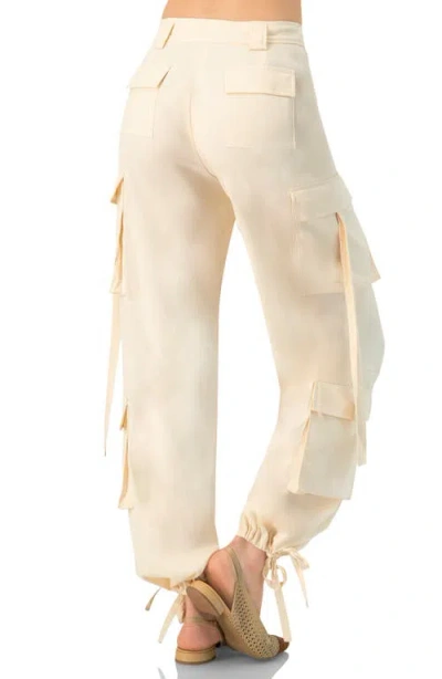 Ivonne Solid Cargo Pants With Straps In Neutral