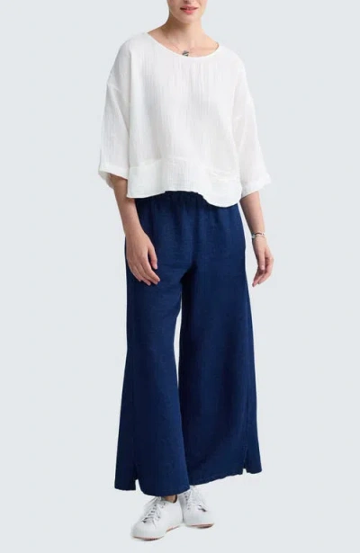 Luukaa Viola Solid Muslin Blouse In Neutral