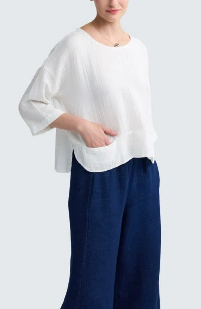 Luukaa Viola Solid Muslin Blouse In Neutral