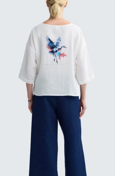 Luukaa Viola Solid Muslin Blouse In Neutral