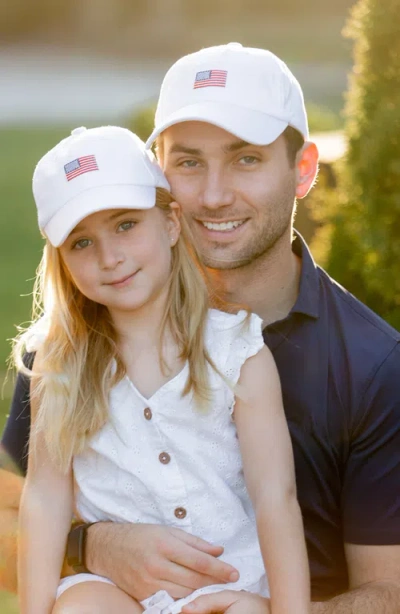 Bits & Bows American Flag Bow Baseball Hat In White