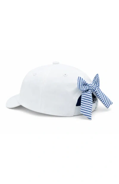 Bits & Bows American Flag Bow Baseball Hat In White