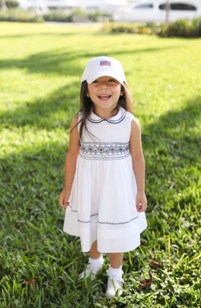 Bits & Bows American Flag Bow Baseball Hat In White