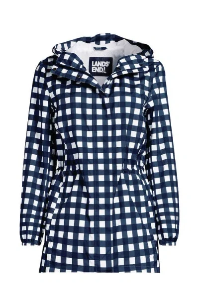 Lands' End Squall Packable Waterproof Raincoat In Blue