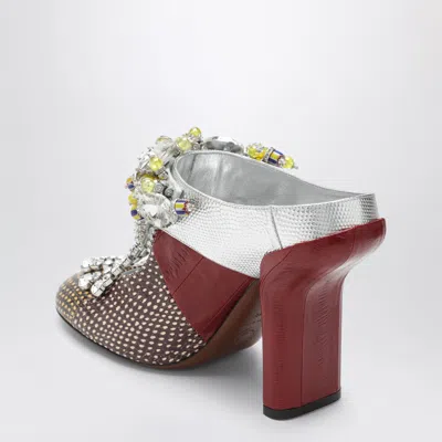 Dries Van Noten Patchwork Leather Mules With Decoration In Multi