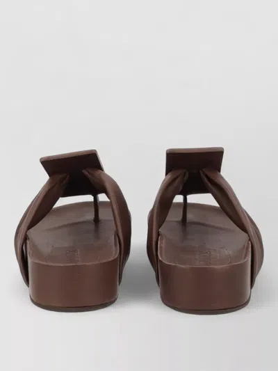 Uma Wang Flat Slide Sandals Open Square Toe Strap In Multi