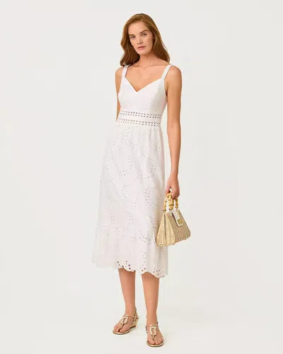 Lilly Pulitzer Tiah Eyelet Midi Dress In White