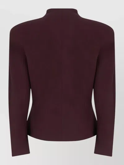 Mugler Tailored Wool Jacket Structured Shoulders In Purple