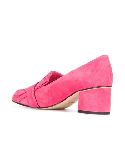 Shop Gucci Gg Vamp Fringed Loafers In Pink