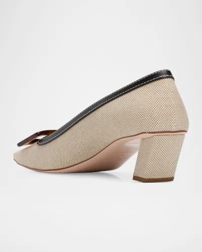 Roger Vivier Belle Vivier Décolleté In Canvas In Neutral