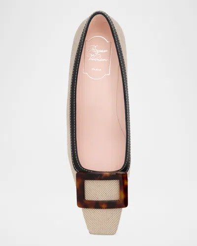 Roger Vivier Belle Vivier Décolleté In Canvas In Neutral