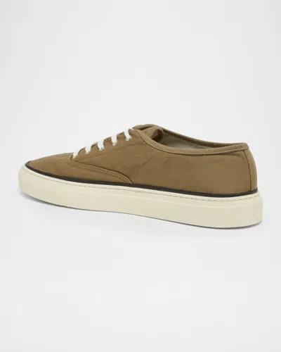 Jacquemus Cotton Low-top Sneakers With Embroidered Logo In Brown