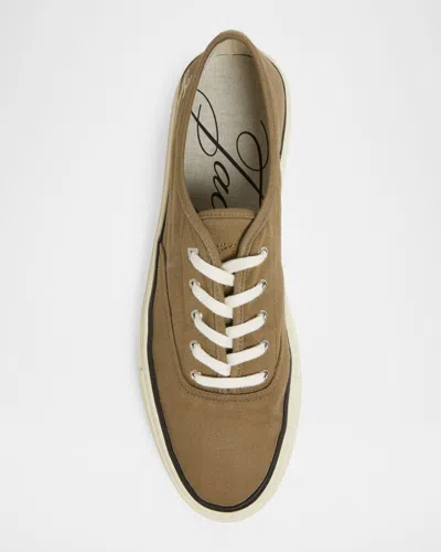 Jacquemus Cotton Low-top Sneakers With Embroidered Logo In Brown