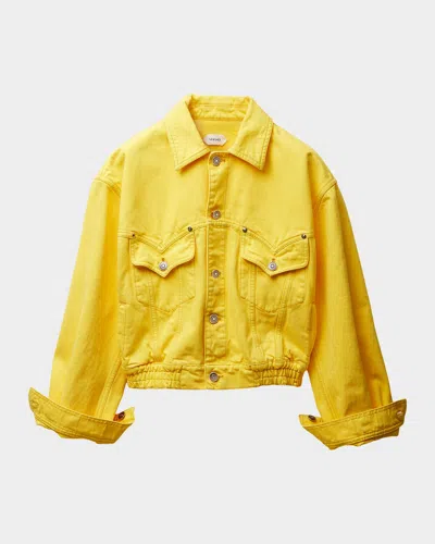 Versace Oversized Blouson Denim Jacket In Multi