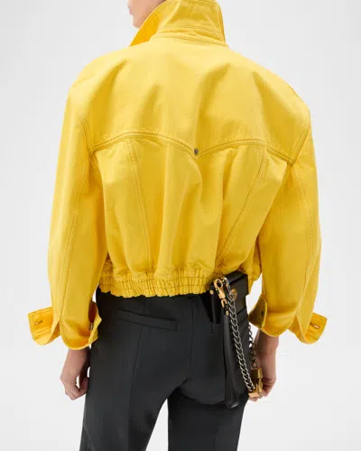 Versace Oversized Blouson Denim Jacket In Multi