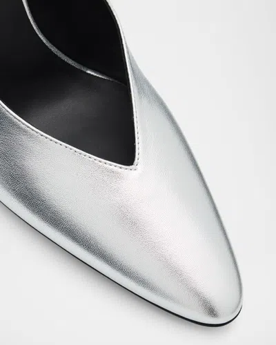 Alaïa Cone Pumps In Laminated Leather In Gray