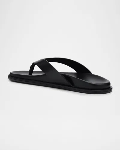 Stuart Weitzman Leather Thong Sandals Open Toe Flat In Black