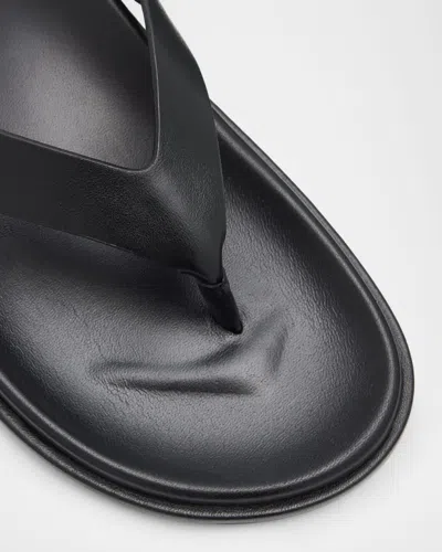 Stuart Weitzman Leather Thong Sandals Open Toe Flat In Black