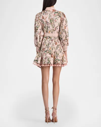 Alice And Olivia Lucy Mini Shirt Dress Sunset Grove English Rose In Multi
